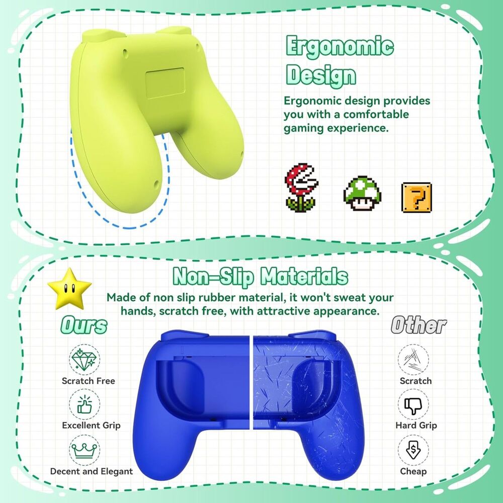 4 Pack Grips Kit Compatible with Nintendo Switch Animal Crossing for Joy Con - Picture 3 of 5